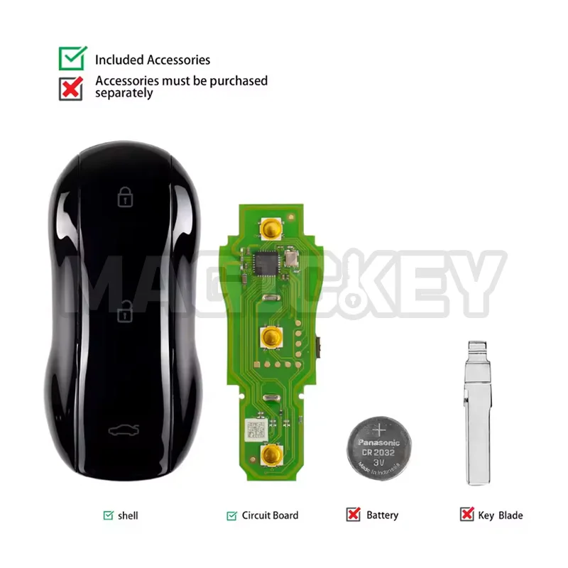 Фото Xhorse VVDI XSSC01EN XM38 TOY.T Универсальный смарт-ключ в стиле суперкара, глянцевый черный цвет, 3 кнопки №3