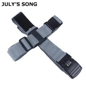 Ремень для багажа JULY'S SONG, регулируемый нейлоновый ремень для путешествий, с 3-мя цифрами, с кодовым замком и пряжкой, для багажа