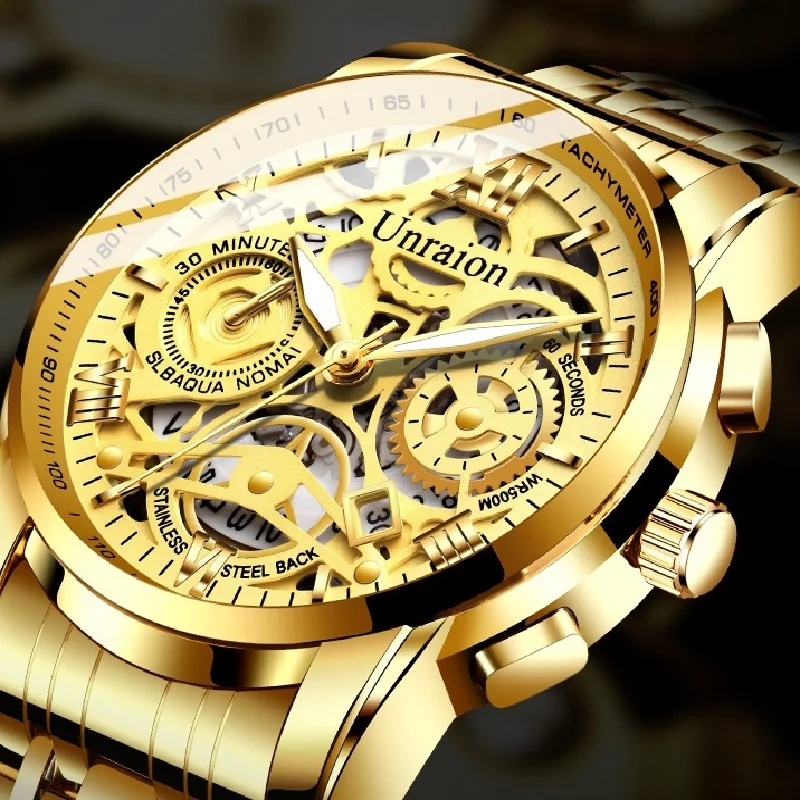 Часы наручные мужские с календарем Роскошные водонепроницаемые светящиеся