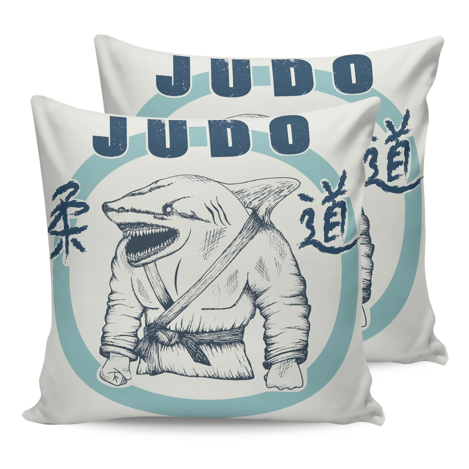 

Judo Shark Art Pillow Cases Sofa Decor Pillow Cover for Living Room Decorative Pillows In Bedroom Printed Pillowcase