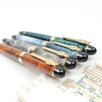 jinhao full metal fountain pen gold clip natural texture color high quality 0 5 medium nib business ink pen stationery supplies