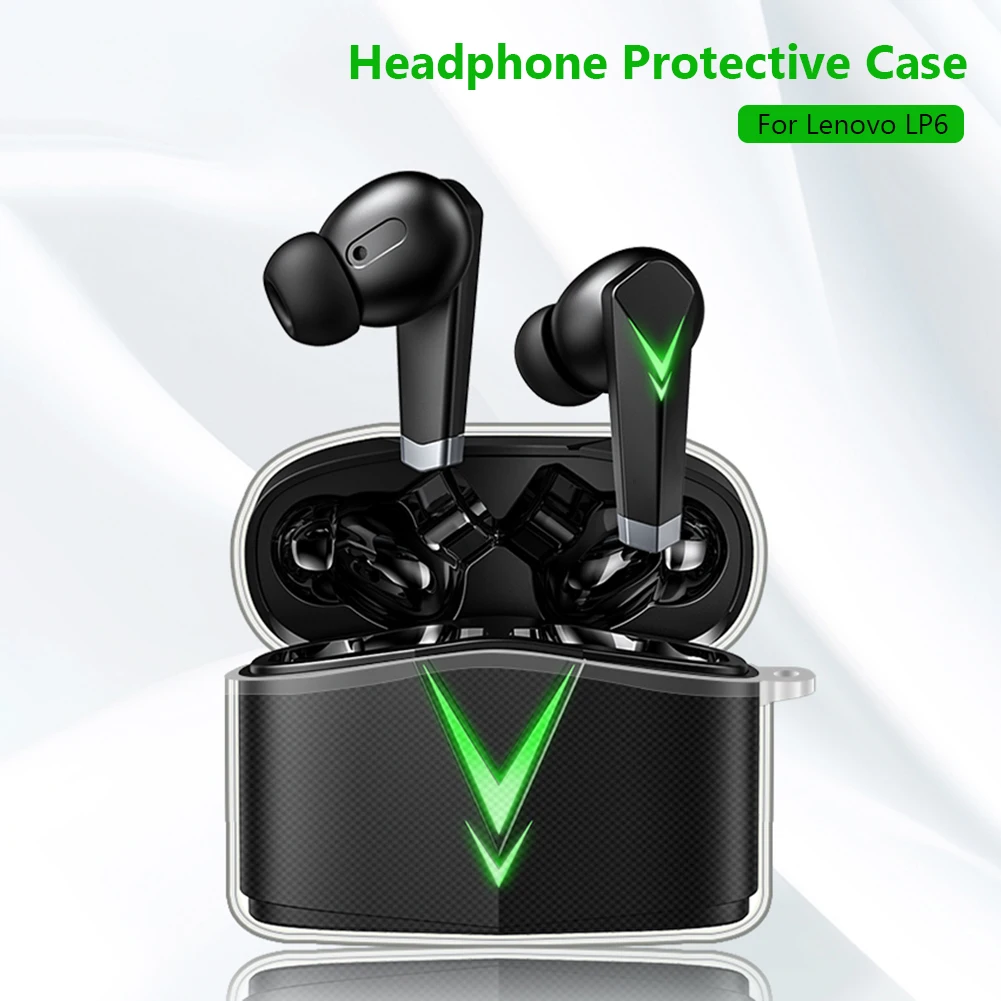 

TPU Protective Case for Lenovo LP6 Soft Silicone Transparent Earphone Cover Wireless Charging Box Shell for Lenovo LivePods6 TWS