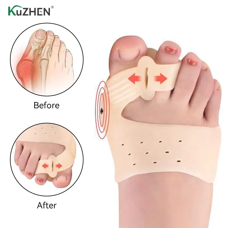 

2Pcs Feet Care Big Toe Hallux Valgus Corrector SEBS Orthotics Bone Thumb Adjuster Correction Pedicure Socks Bunion Straightener