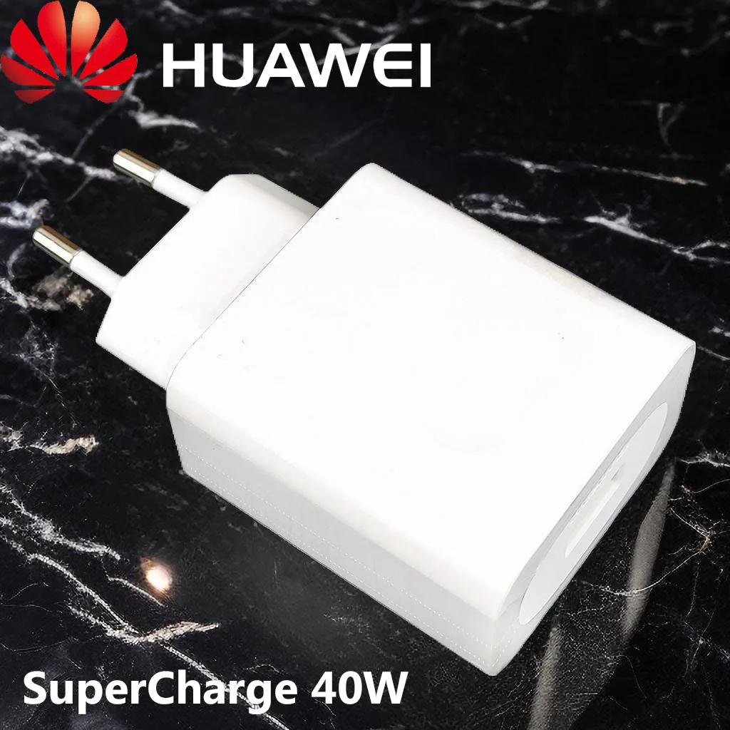 Оригинальное зарядное устройство Huawei, быстрая зарядка 40 Вт, оригинальное зарядное устройство 10 в, 4 а, адаптер для ЕС, 5 А, кабель USB Type-C для Nova 5 5t 5 Pro Mate 30 pro
