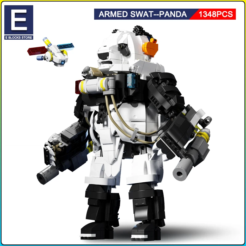 

Creative Bionic Machinery Series Armed SWAT Panda Building Block Compatible with Lego Bricks Boy DIY Education Toy Children Gift