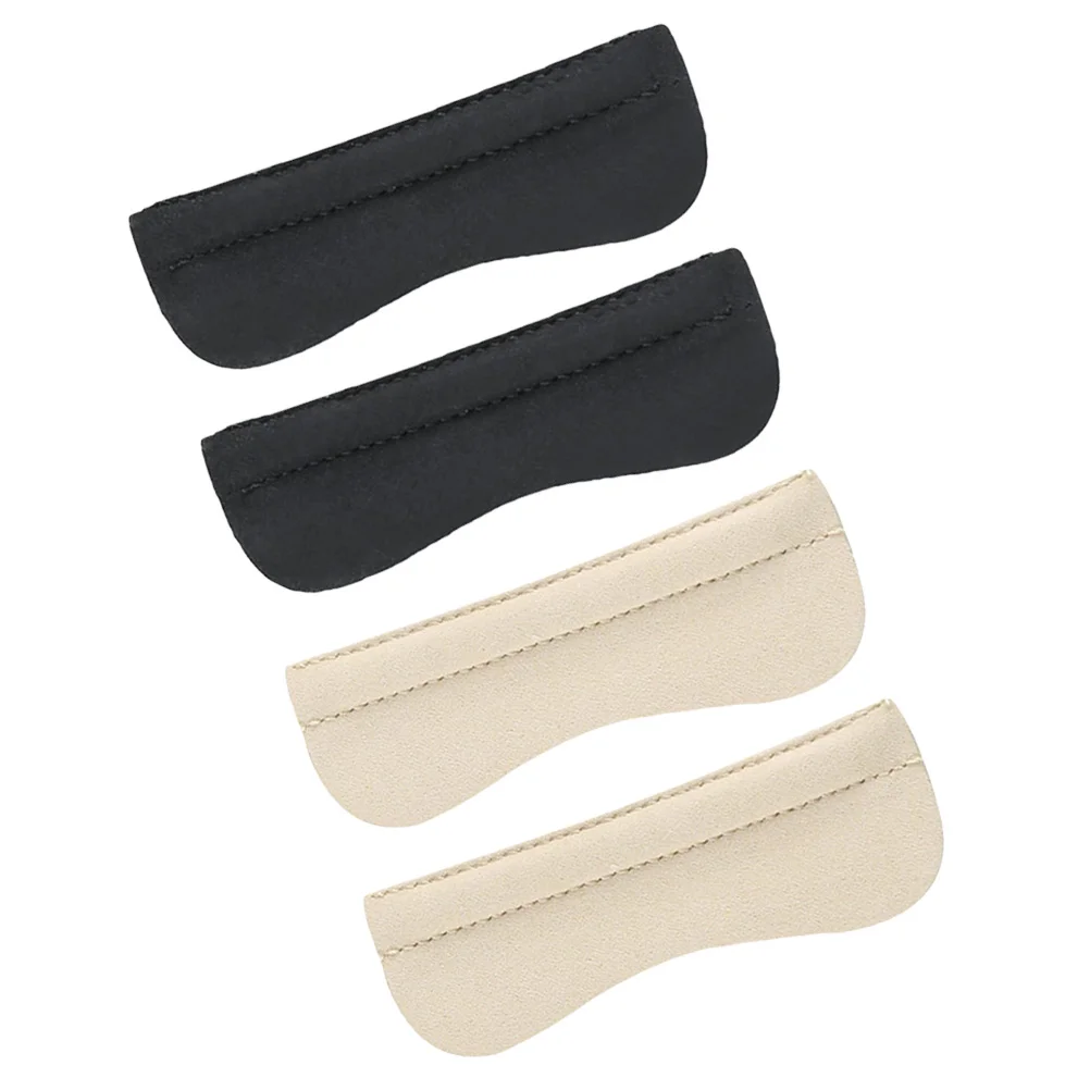 

4 Pairs of Self Adhesive Heelpiece Stickers Foot Care Protector Heel Shoes Back Pads (Black and Beige for Each 2 Pairs)