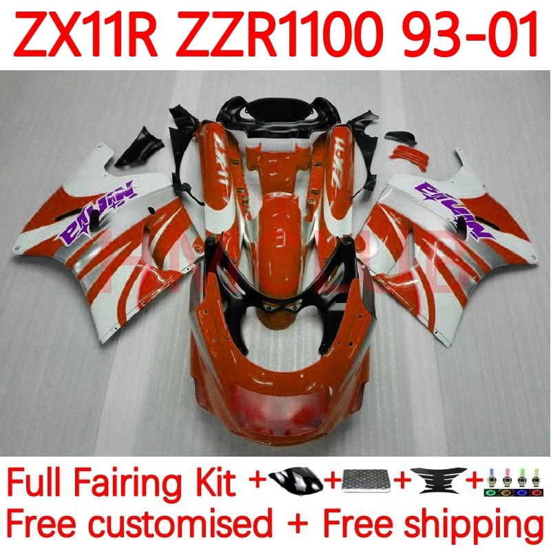 

ZX-11R For KAWASAKI NINJA ZX 11R orange gloss ZX11 R ZZR1100 ZX11R 1993 1994 1995 1996 ZZR 1100 97 98 99 00 01 Fairings 74No.122