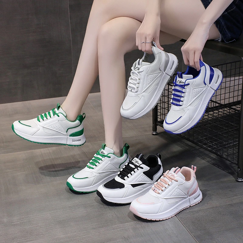 

Thick Bottom Casual Sports Shoes Women's Summer Breathable Mesh Ins Tide 2022 New Fried Street Hong Kong Style Sports Shoes