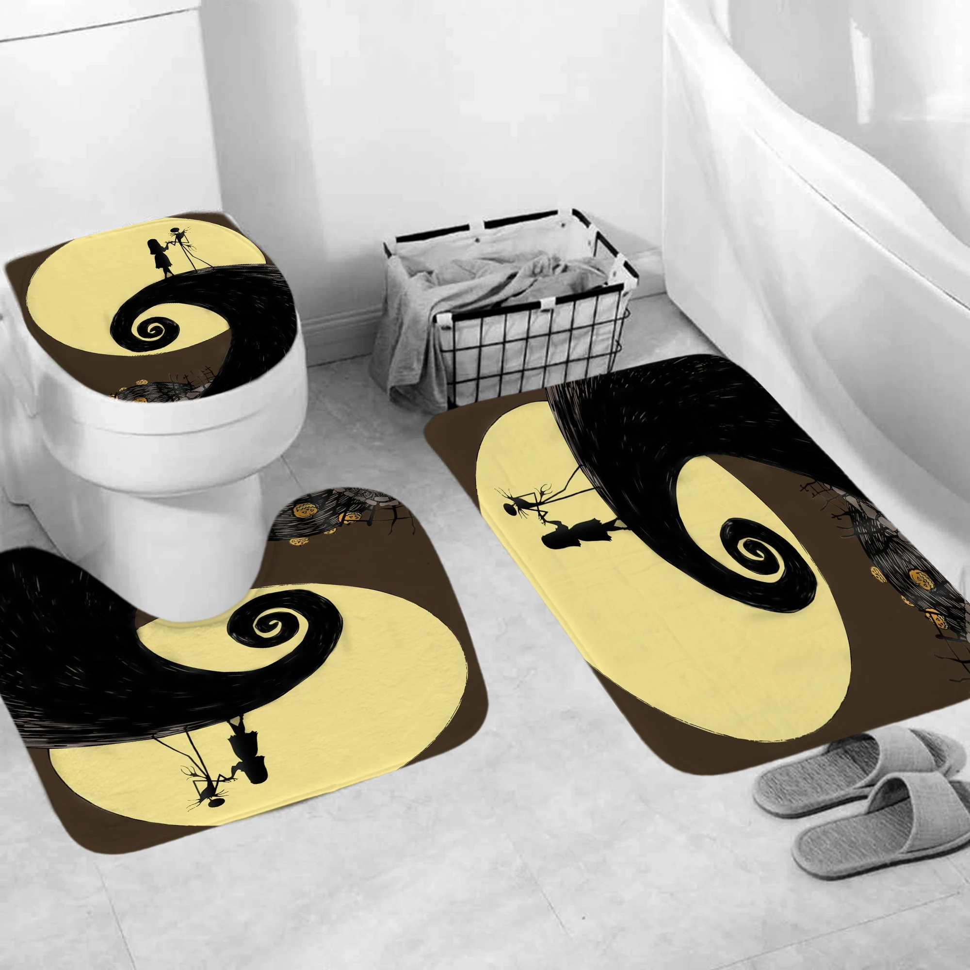 Рождественская занавеска для душа на Хэллоуин набор ковриков Мультяшные