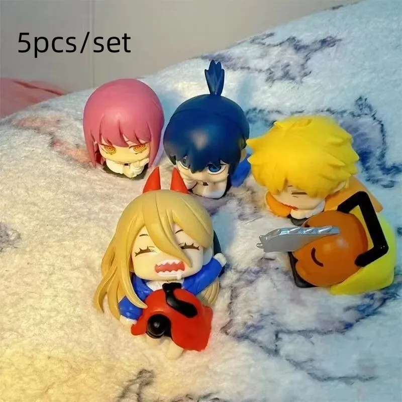

5pcs/Set Chainsaw Man Figure Anime Figurine Power/Denji Model Dolls Pvc Action Figures Car Decorate Collectible Children Toy Gif
