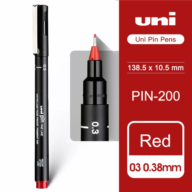 

UNI гелевая ручка-игла PIN-200 черная