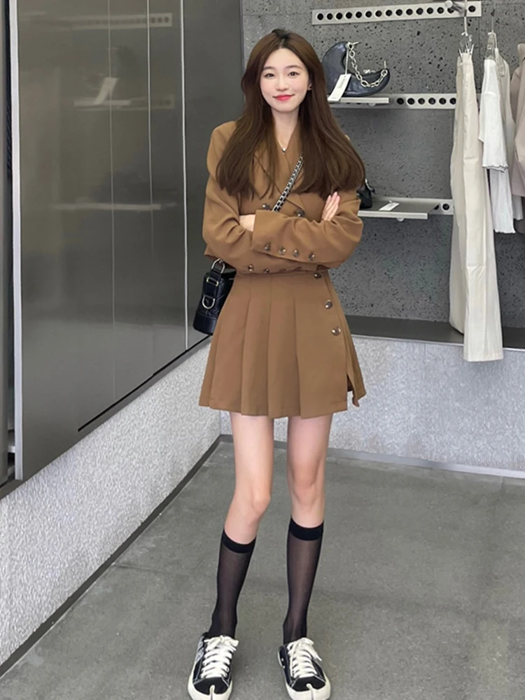 Hong Kong Sle Fashion High Sense Two-piece suit Women 2024 Early Autumn New Versatile Design Pleated Skirt Two-Piece Set
