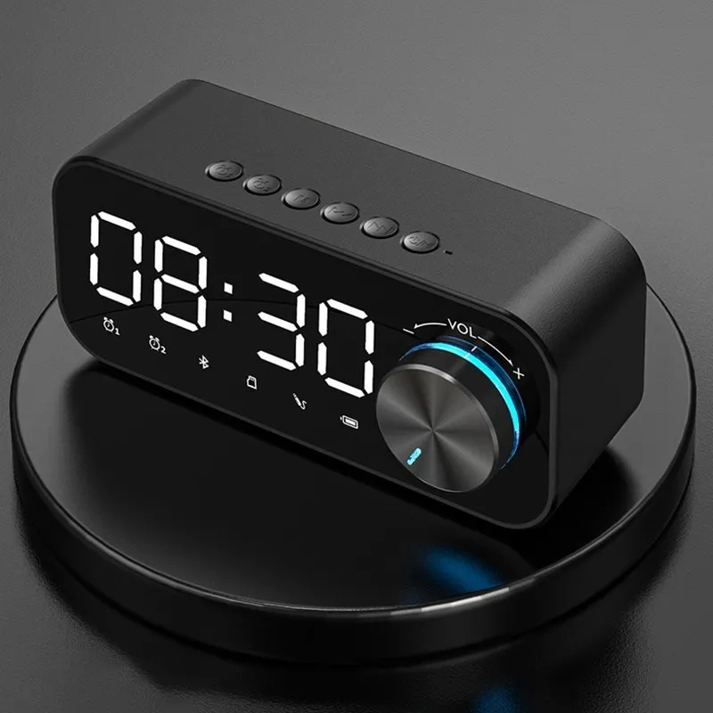 

Wireless Bluetooth Speaker FM Radio Speaker Desktop Alarm Clock Subwoofer Music Player TF Card Bass Speaker Boom For All Mobile