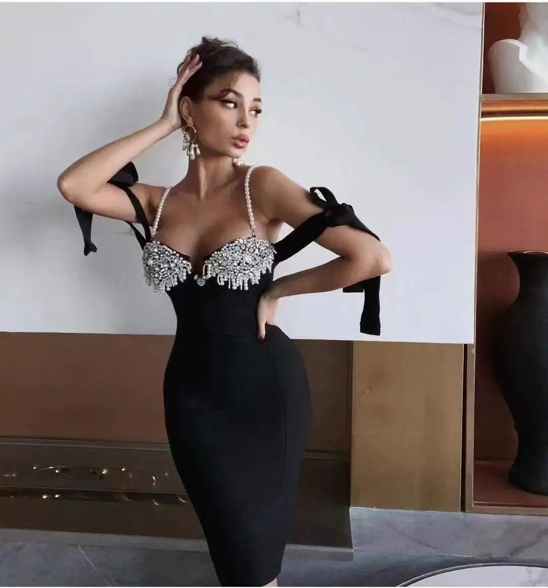 Sexy Bodycon Evening Dresses for Women 2022 Club Party Prom Designer Female Clothes Elegant Formal Ceremony Birthday Outfits