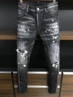 new dsquared2 fashion ripped ink print jeans d2 couple jeans boyfriend gift distressed streetwear size 44 54 a383