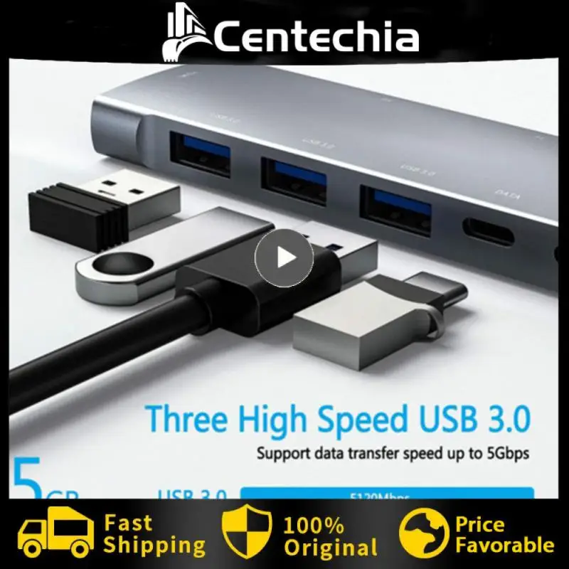 4k 30kz Usb C адаптер сплиттер Портативный Usb C концентратор 100 Вт Быстрая Зарядка Тип C к HDMI-совместимый адаптер Передача данных 5 Гбит/с 9 в 1