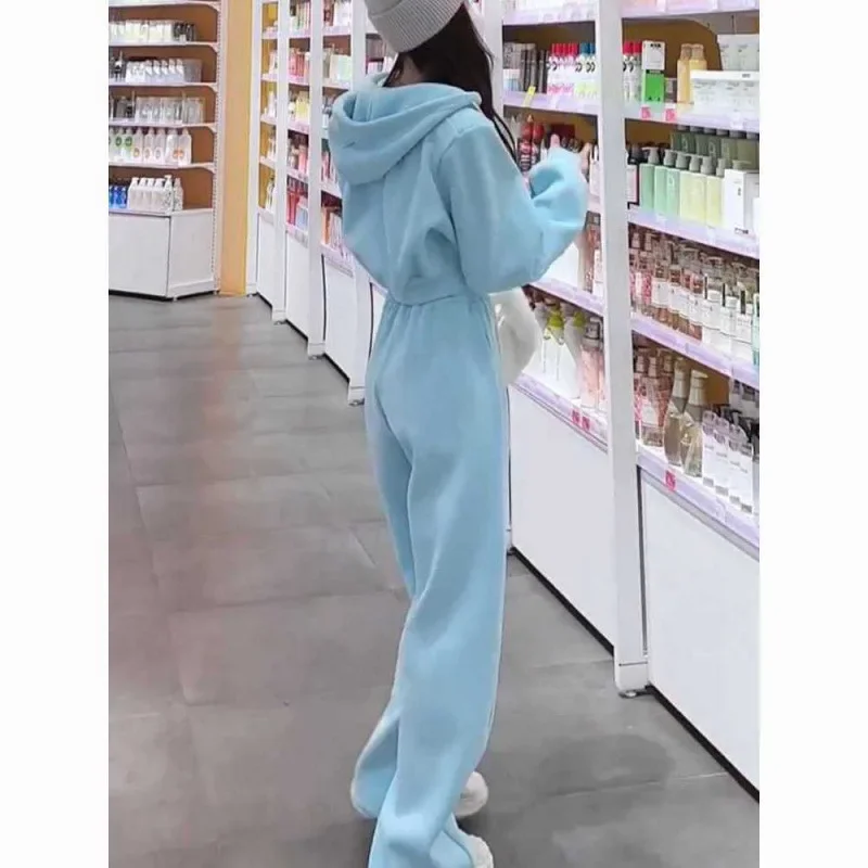 Женская осенняя студенческая свободная утягивающая толстовка в корейском стиле