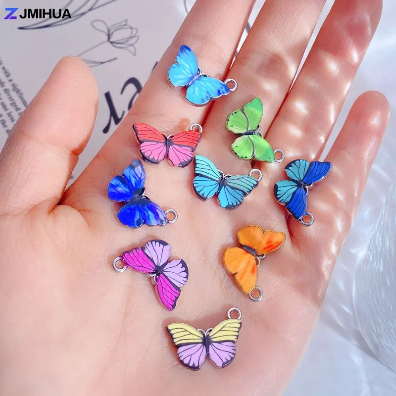 

10pcs Printed Enamel Charms Butterfly Charms Pendants For Jewelry Making Findings DIY Handmade Bracelets Necklaces Accessories