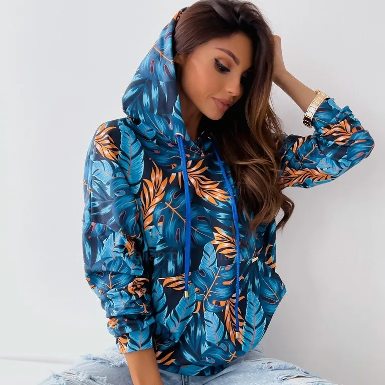 

Fashion Printed Sweater Short Jacket Women 2022 Spring and Autumn Abstract Trend Printing and Dyeing Personality Flower Street