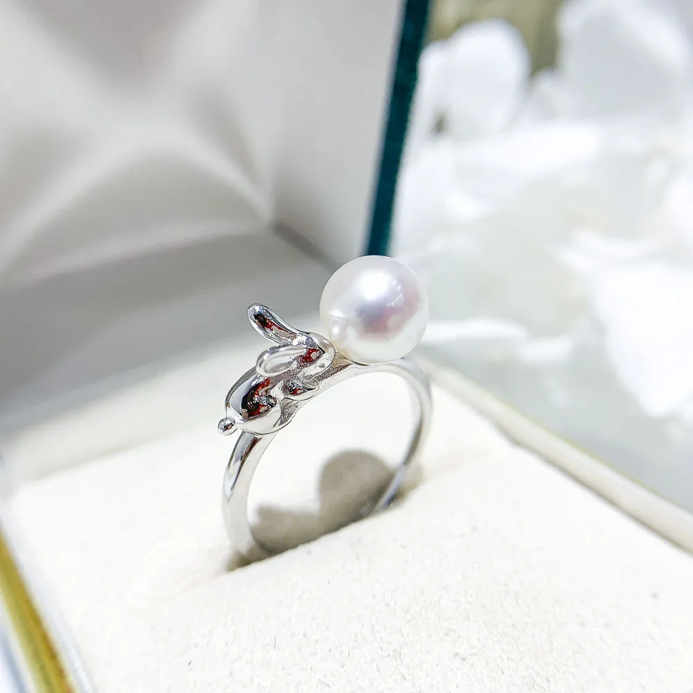 

Жемчужные аксессуары «сделай сам», кольцо из стерлингового серебра S925, пустой держатель, Модный Золотой Серебряный держатель для ювелирных изделий, женские бусины 6-8 мм