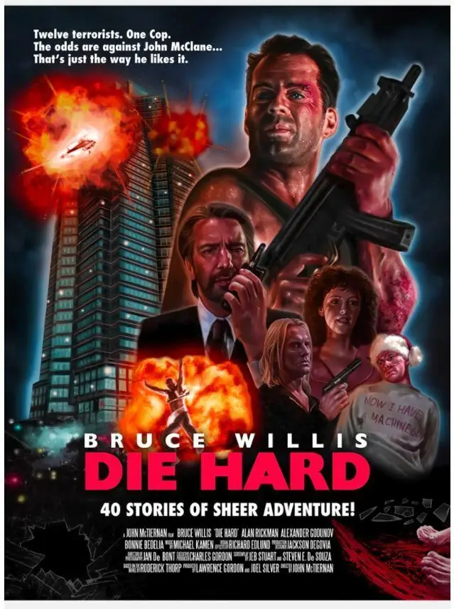 Die Hard Брюс Виллис, печать фильмов, художественный холст, плакат для гостиной, Декор, домашняя Настенная картина