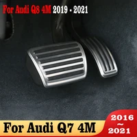 car styling fuel brake non slip pad cover for audi q7 4m 2016 2017 2018 2019 2020 2021 for audi q8 4m 2019 2020 2021 accessories