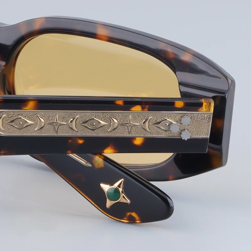 

Стильные Жак JMM HULYA овальные ацетатные прочные солнцезащитные очки Зеленые украшения встроенные на ноге роскошные очки мужские классические очки UMIT BENAN