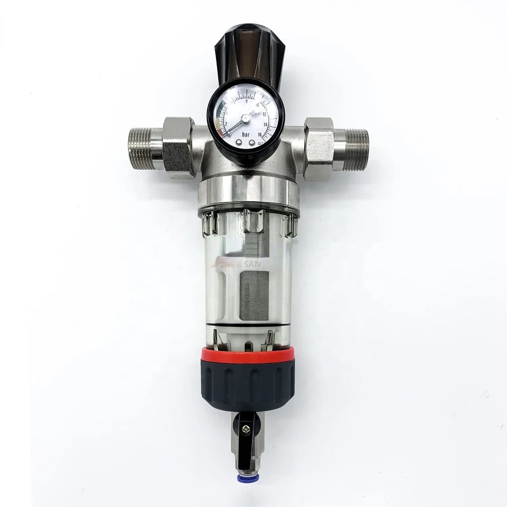 

Whole House Filter Pressure Regulating Backwash Home Water Purifier System Brass Pre Water Filter