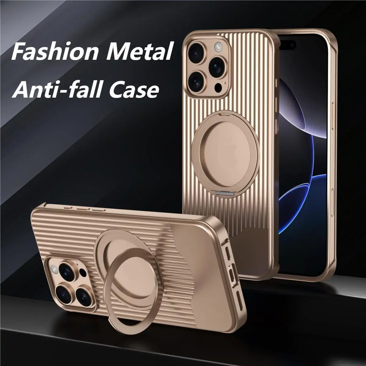 Роскошный металл 360° ° Чехол с поворотным кронштейном для телефона защитой от