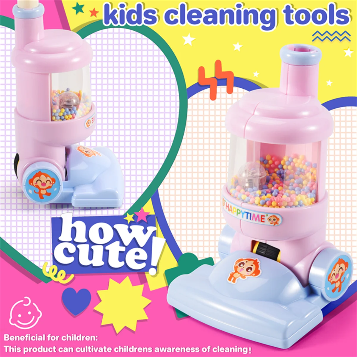 Детский Электрический Пылесос игрушка имитация пылесоса уловитель для детей