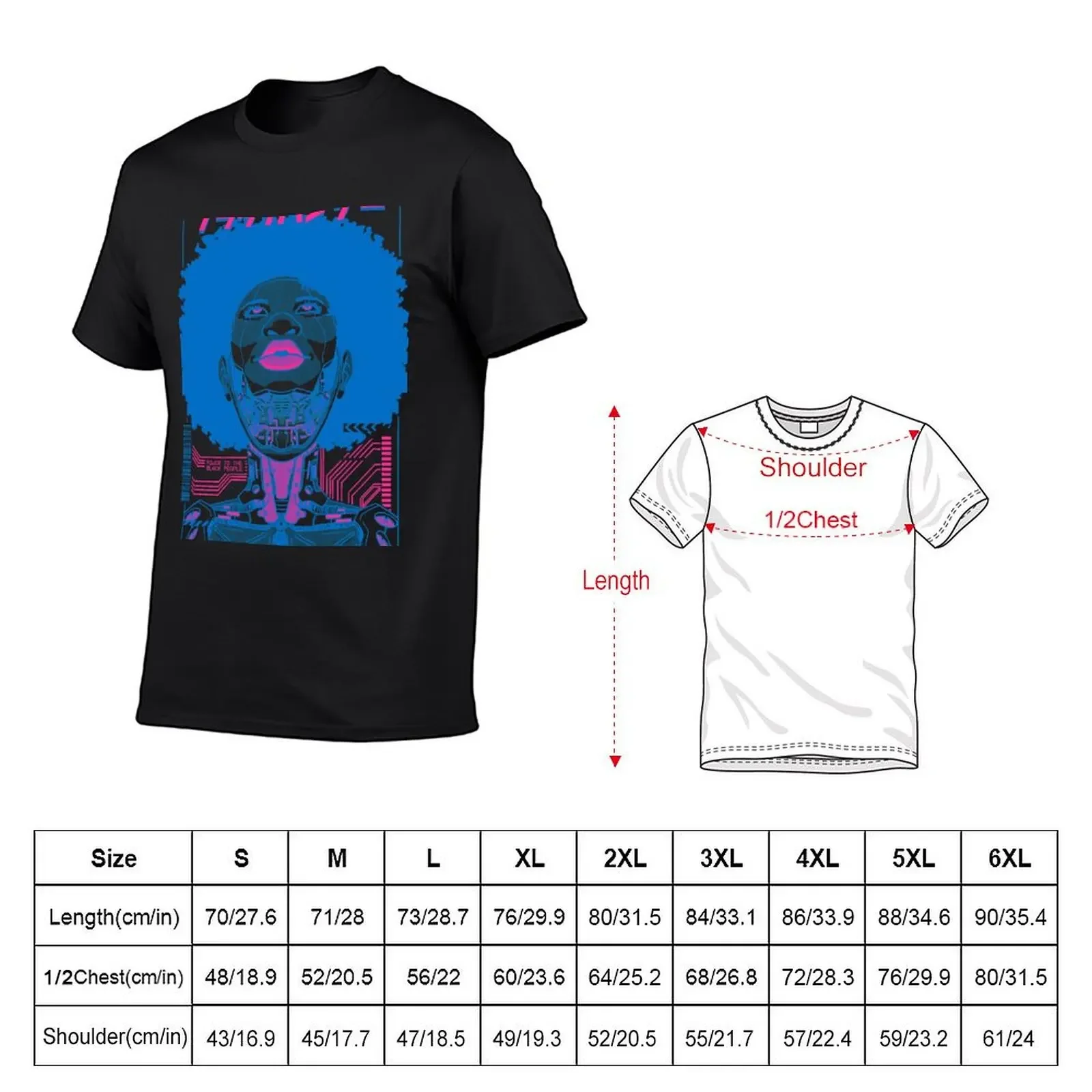 CyberPanther 04: Cyber World Power T-Shirt футболки большого размера мужские летние топы черные для