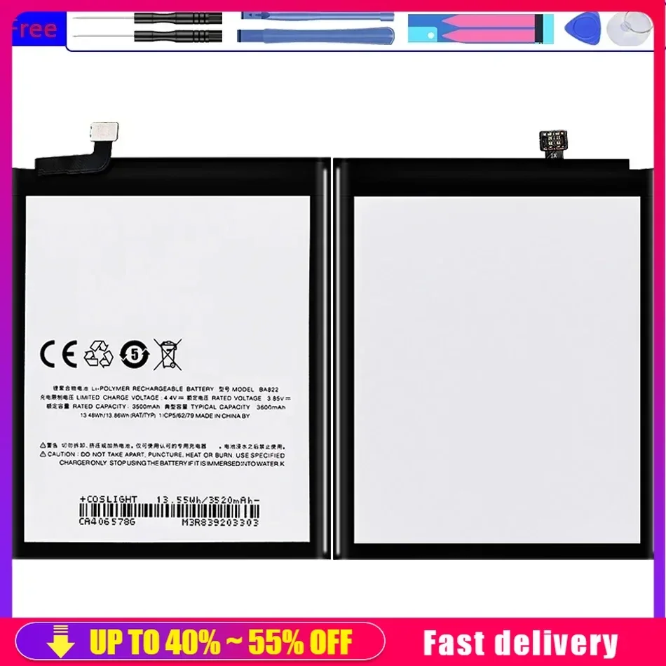 Аккумуляторы для мобильных телефонов большой емкости BA822 BA 822 3600 мАч Meizu Note 8 Note8