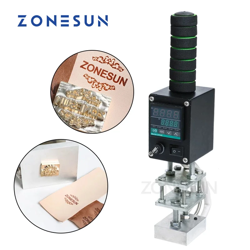 

ZONESUN 5*7cm Electric Soldering Iron 0-400 degree Leather Wood LOGO Hot foil Stamping Embossing Machine Heat Press Machine