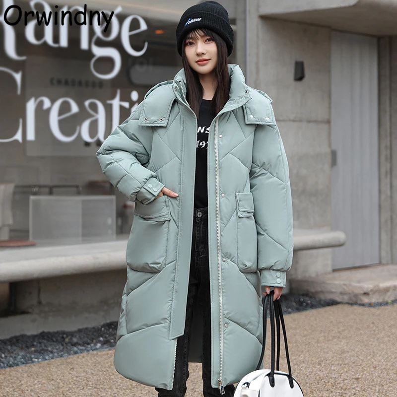 

Long Parkas Winter Women Solid Simple Thick Warm Clothing Outwear Snow Wear Coats S-3XL Jackets Jaqueta Feminina Orwindny
