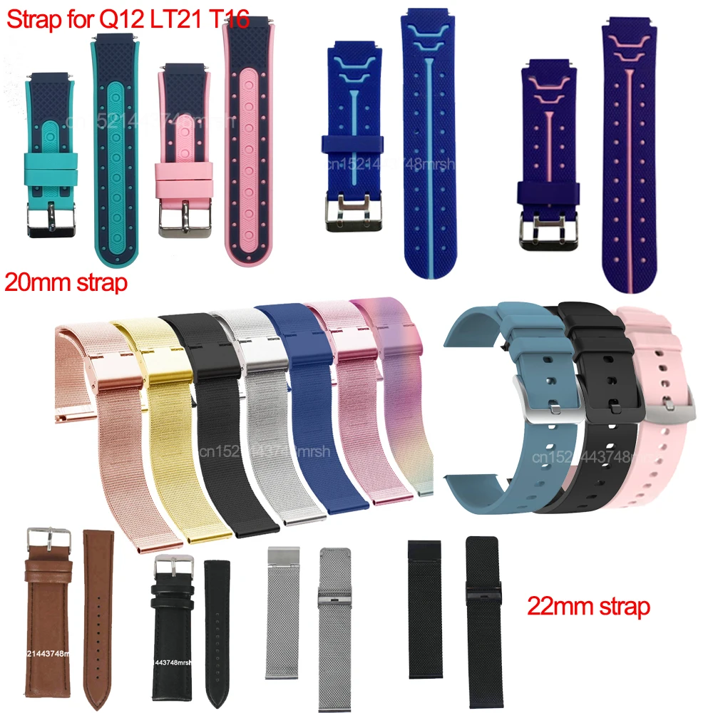 

Silica Strap for Kids Watch Q12 LT21 T16 20MM Strap for P8 P8Plus Y20 Y20pro P8Plus GT Watch 22MM for K22 L15 L16 L13 Watch