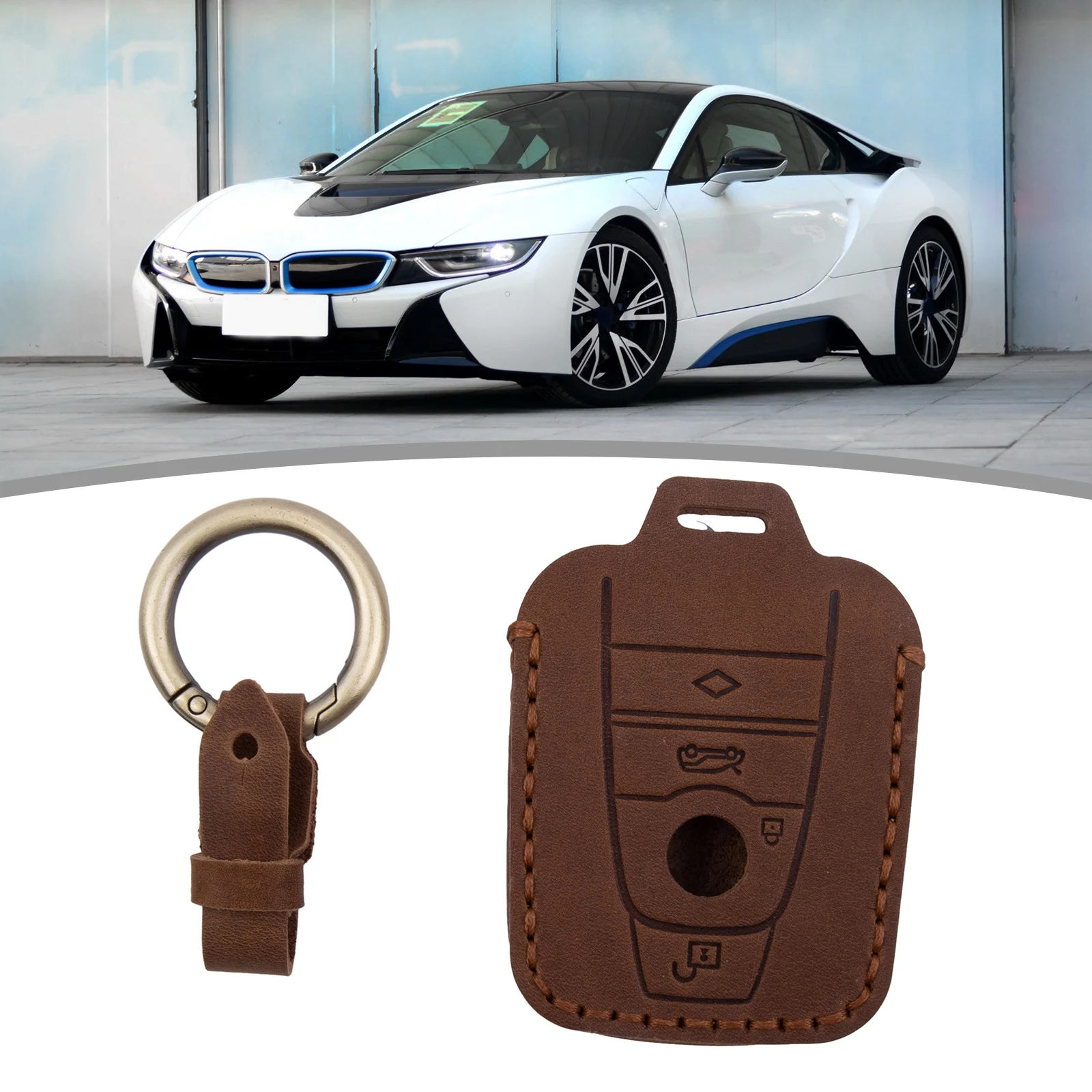 Для BMW I3 I8 2014 2016 2017 чехол для ключа автомобиля 1 шт. автозапчасти синий/коричневый