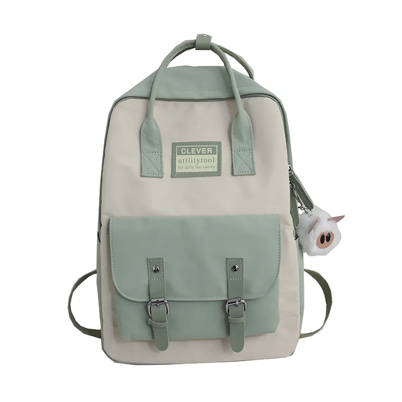 Women Backpack Candy Schoolbag Waterproof Nylon School Bags for Teenagers Girls Patchwork Backpacks Female Rucksack Mochila