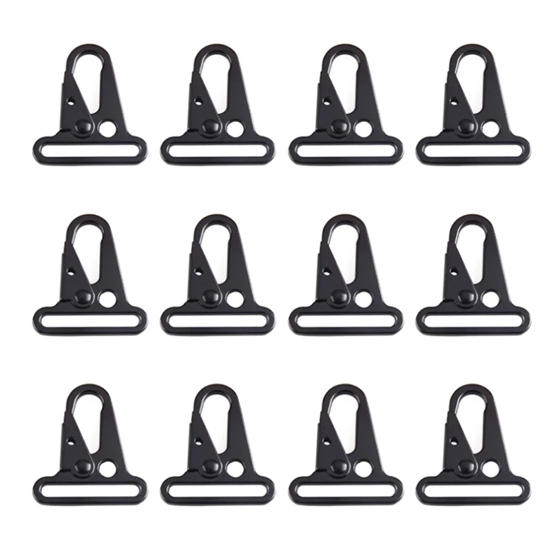 

ELOS-12 Pack Enlarged Mouth Clip Sling Clasp Olecranon Hook For Sling Paracord Bag Backpack,Carabiner Keychain Snap Hooks
