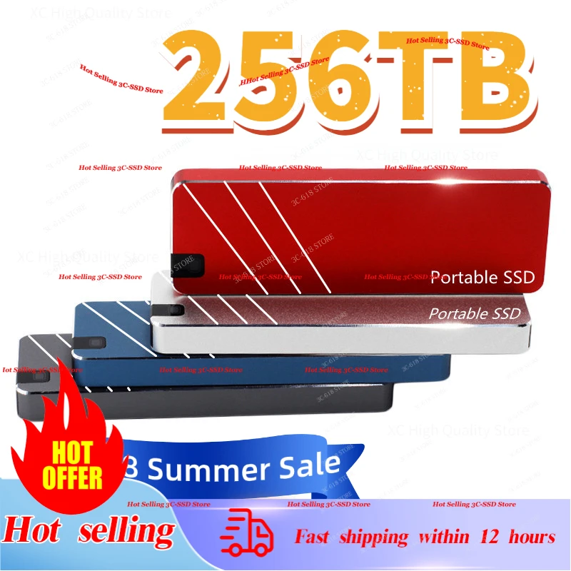 

256TB Hard Drive Portable SSD External Mobile Solid State Drive High Speed 128TB 4TB 8TB 16TB Hard Drive Laptop Type-C/USB3.1