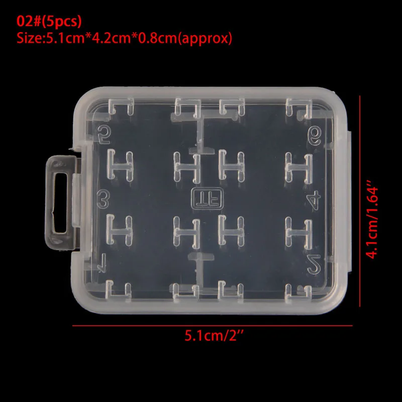 

10PCS Plastic Transparent Standard SD SDHC Memory Card Case Holder Box Storage
