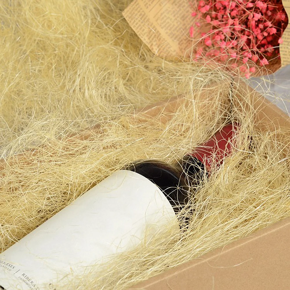

30g Raffia Shredded Confetti Nature Jute Silk Yarn Red Wine Package Decor Egg Nest Decor Wedding Party DIY Box Filling Material