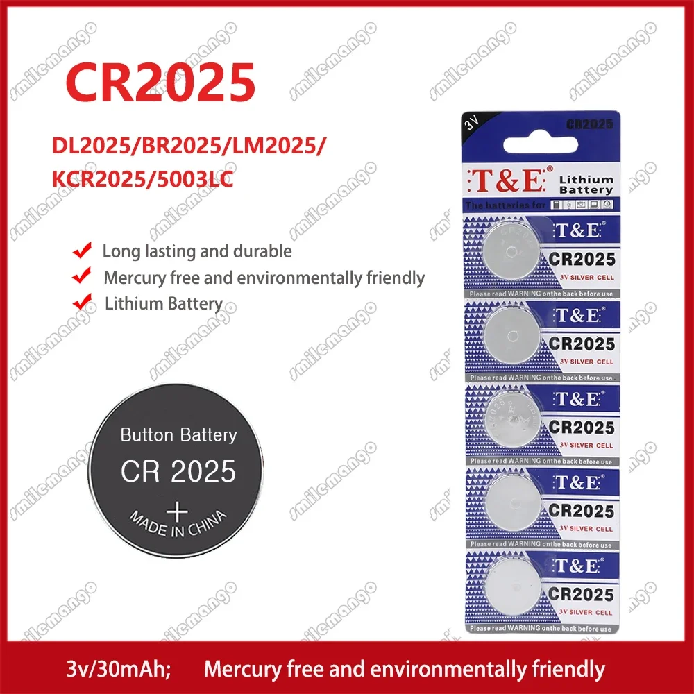 Фото 2-50 шт. CR2025 CR 2025 3 В литиевая батарея DL2025 BR2025 KCR2025 для автомобиля, пульт дистанционного управления, часы, материнская плата, кнопка, монетные элементы №1