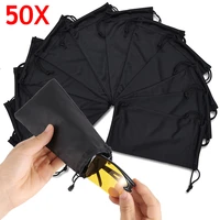 50pcs soft waterproof sunglasses bag drawstring microfiber dust proof pouch pocket glasses carry bag portable eyewear container