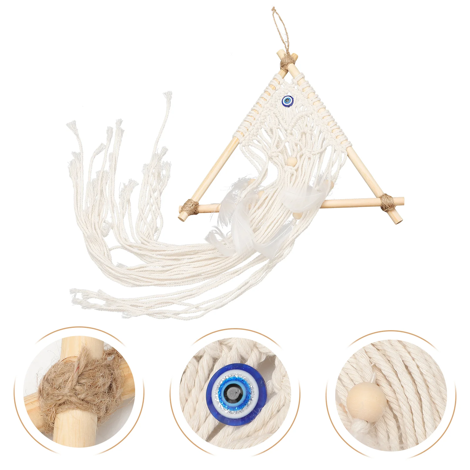 

Woven Evil Eye Lightweight Decorative Cotton Rope Woven Pendant Wall Tapestry Woven Tapestry Wall Decor