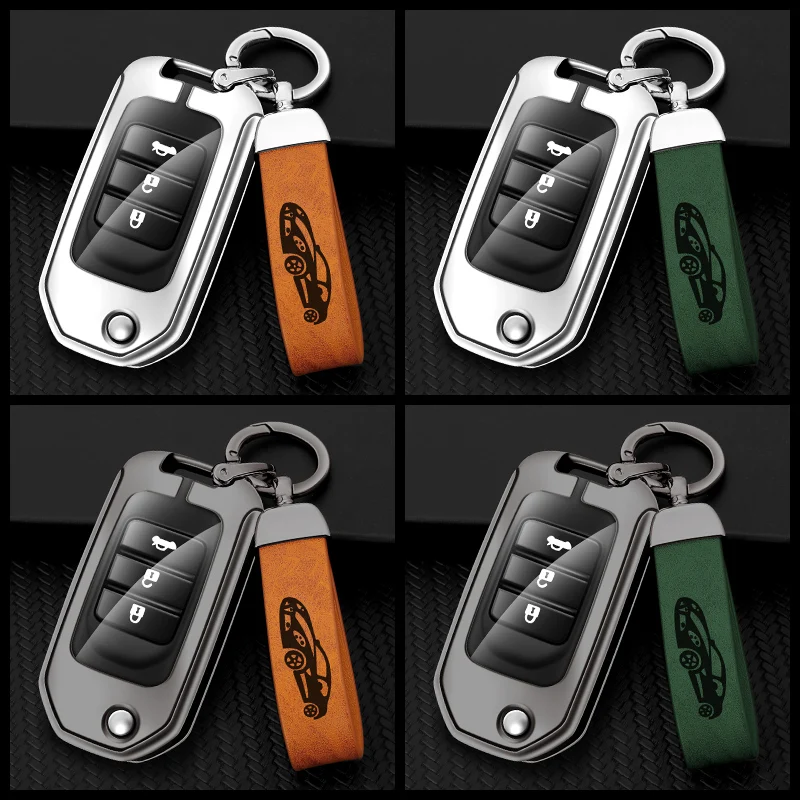 

Car Remote Fold Key Case Cover For Honda CivIc Accord HRV CR-V XR-V CRV XRV Crider Odyssey Zinc Alloy Upscale Key Protection Fit