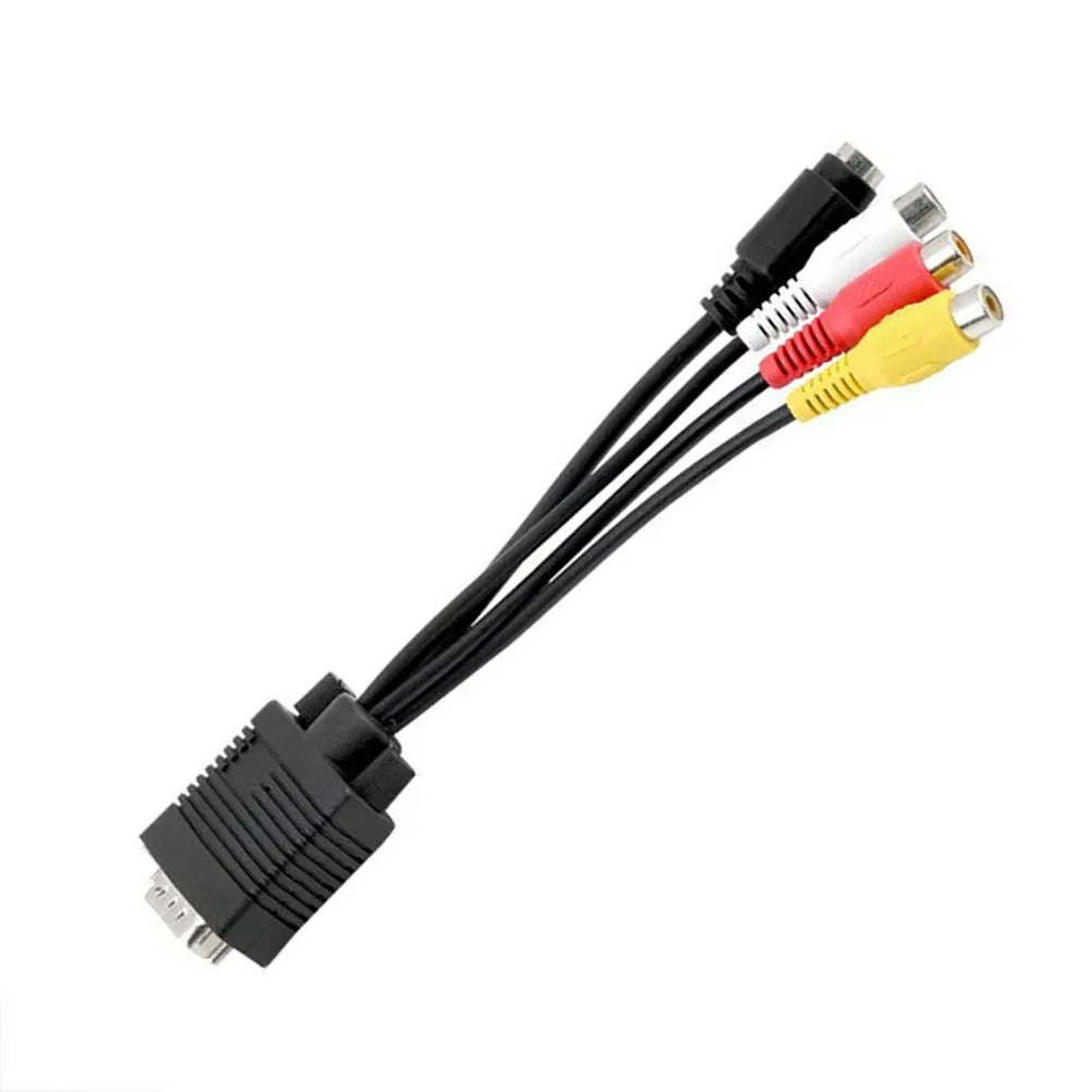 Фото Кабель-конвертер VGA/SVGA в S-Video и RCA AV Out, высококачественный, D-Sub 15P (штекер) на Mini Din (гнездо) RCA Jack для №4