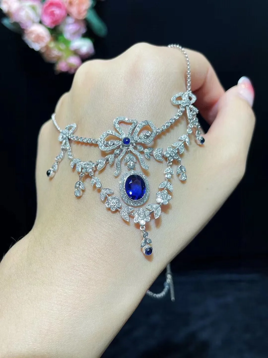 Оригинальные ювелирные изделия бриллиантовое ожерелье из 18-каратного белого