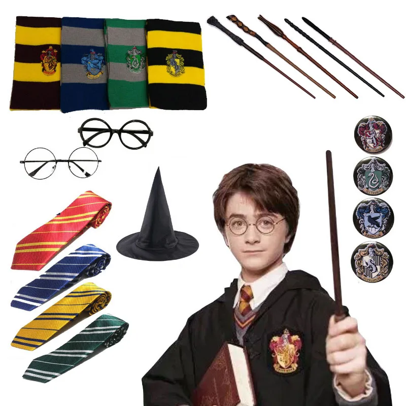 

Halloween Cosplay Harry Scarf Magic Cloak Magic Costume Set Art Hat Prop Porter Scarf Wand Halloween Party Accessories Toy