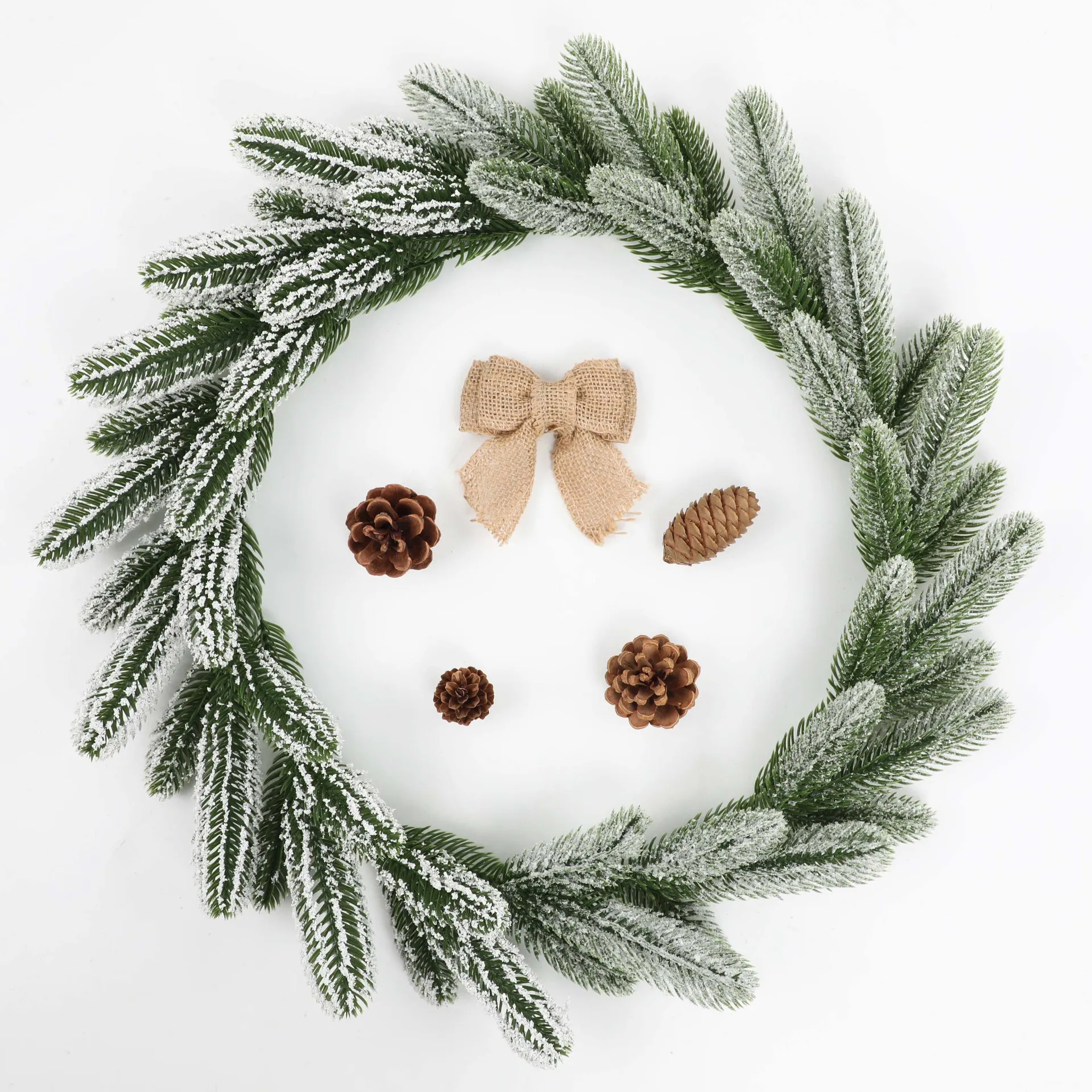 

10pcs Christmas Pine Needle Branches Fake Plant Christmas Tree Ornament Decorations for Home DIY Wreath Gift Box Wedding Flowers