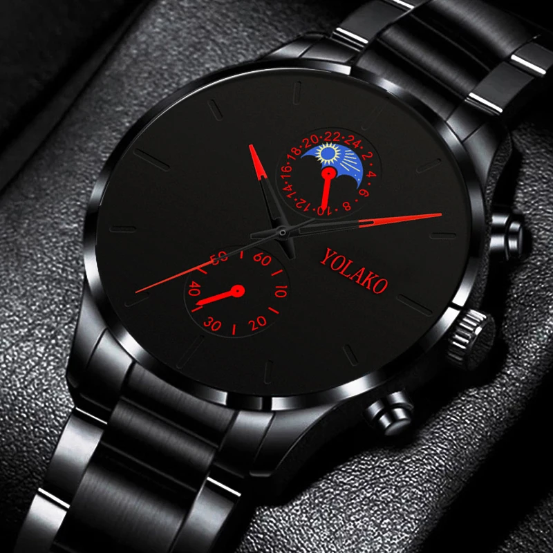 часы мужские Модные мужские часы 2022, роскошные мужские черные кварцевые наручные часы из нержавеющей стали, мужские деловые повседневные часы с кожаным ремешком, мужские часы
